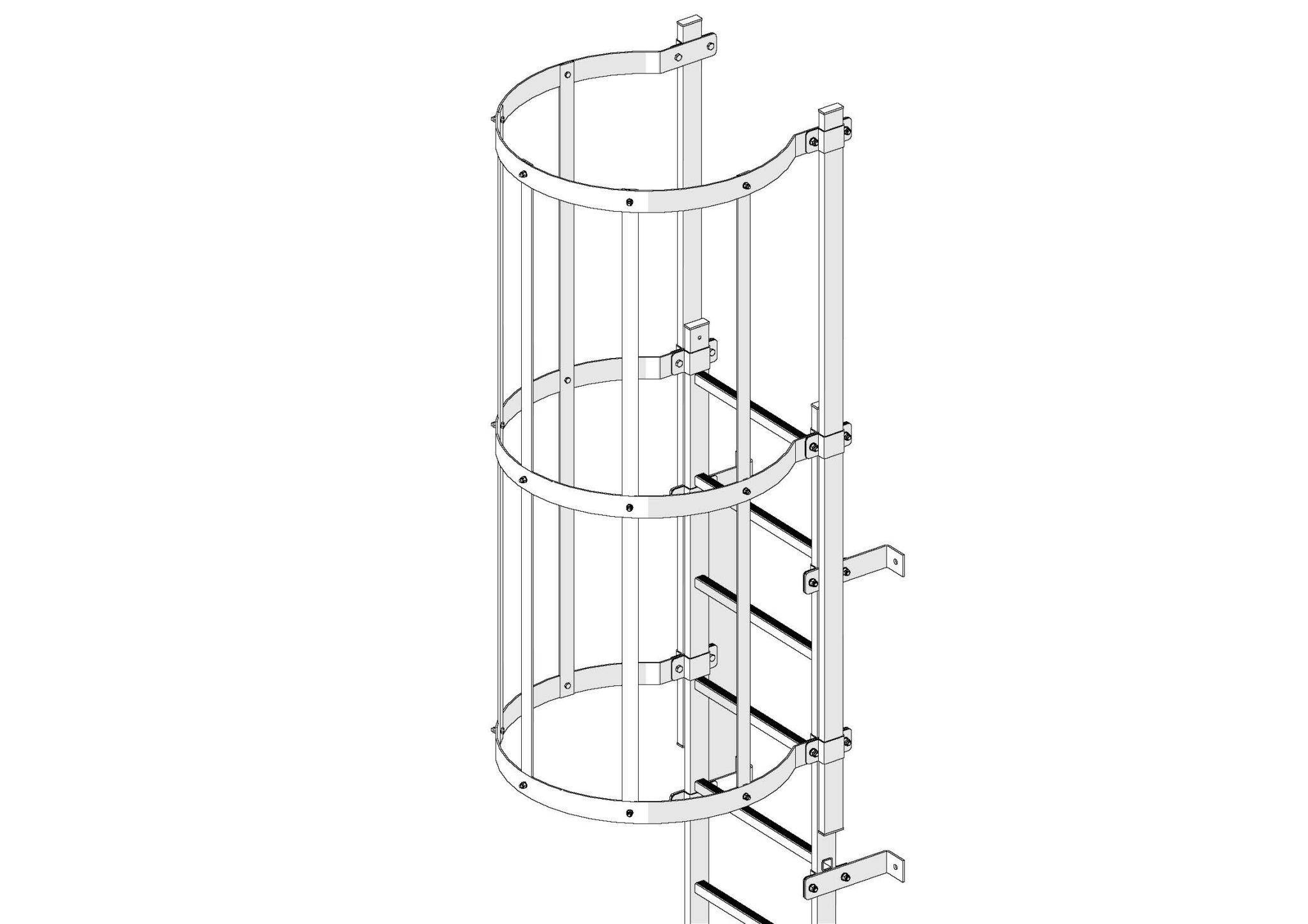 Drabina Ewakuacyjna Aluminiowa Pionowa Zestaw M Crynoline